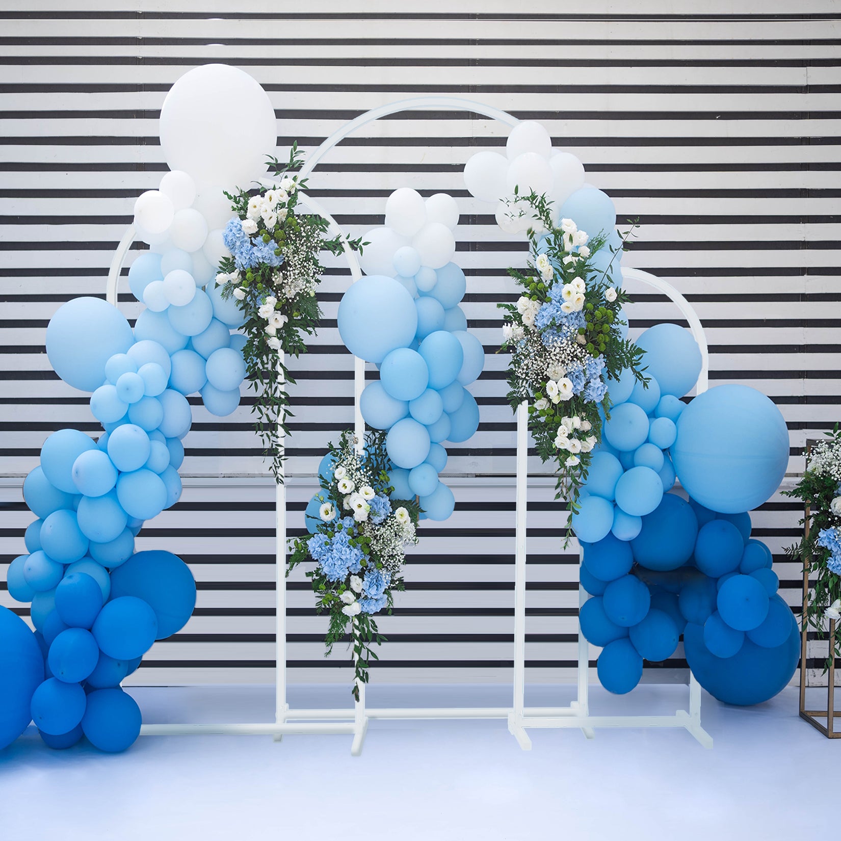 Set of 3 White Metal Wedding Arch Backdrop Stand