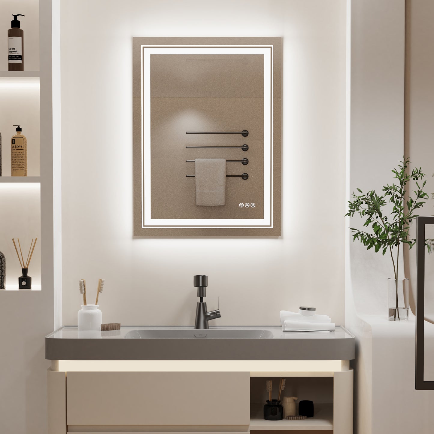 Rectangle Led Illuminated Bathroom Mirror