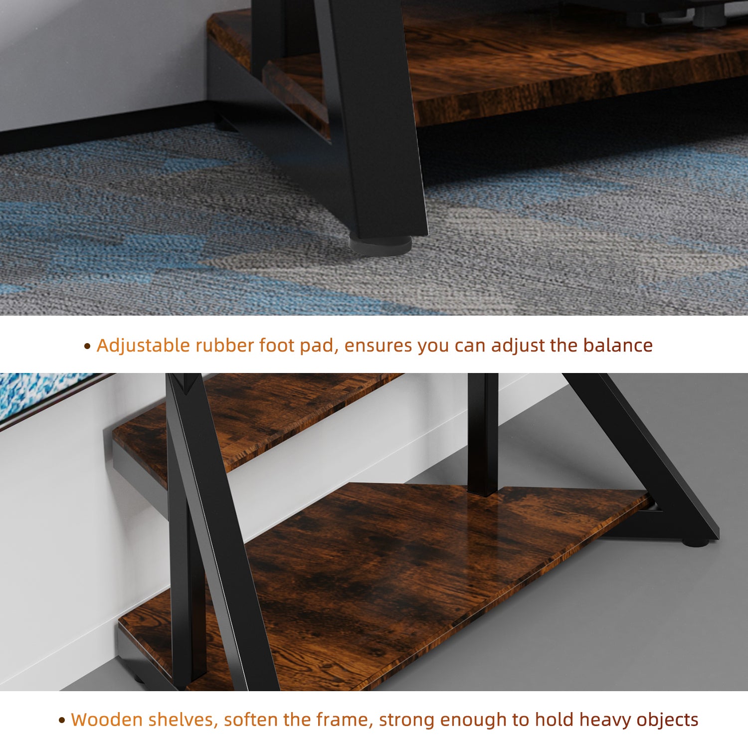 Heavy Duty Mobile TV Floor Stand with Wheels TV Mount Stand TVs Entertainment Center