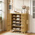 2/3 Doors Bamboo Shoes Storage Cabinet with Slatted Doors & Shelves for Entryway, Hallway