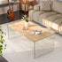 Rectangular Coffee Table: New Release Wood-tone MDF Coffee Table with Tempered Glass Legs