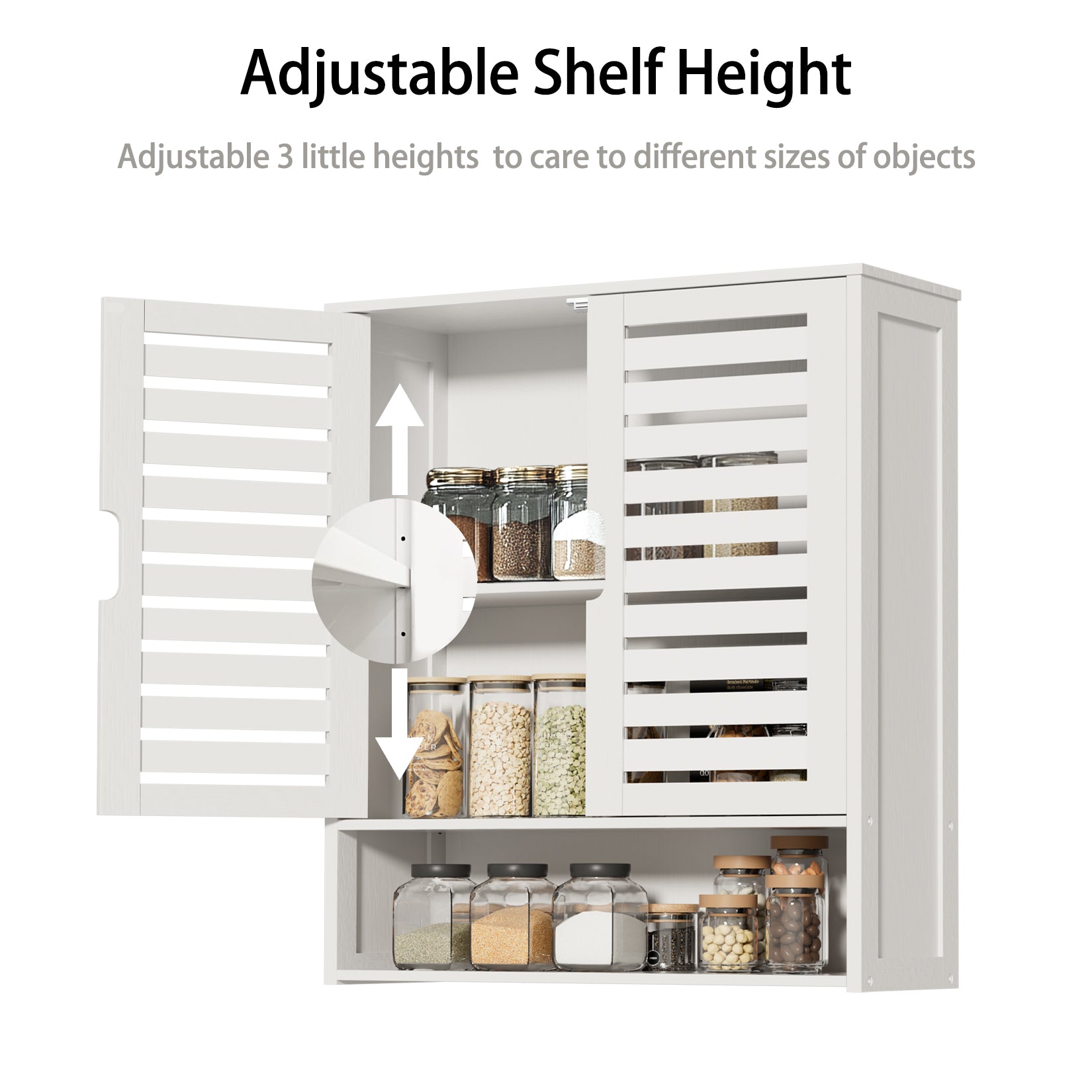 Bathroom Cabinet Bamboo Over-The-Toilet Storage Organizer Wall Mounted Kitchen Shelves