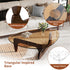 Triangular Glass Center Table Noguchi Coffee Table with Amber-tinted Tempered Glass Top