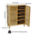 2/3 Doors Bamboo Shoes Storage Cabinet with Slatted Doors & Shelves for Entryway, Hallway