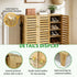 2/3 Doors Bamboo Shoes Storage Cabinet with Slatted Doors & Shelves for Entryway, Hallway