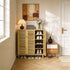 2/3 Doors Bamboo Shoes Storage Cabinet with Slatted Doors & Shelves for Entryway, Hallway