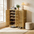 2/3 Doors Bamboo Shoes Storage Cabinet with Slatted Doors & Shelves for Entryway, Hallway