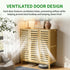 2/3 Doors Bamboo Shoes Storage Cabinet with Slatted Doors & Shelves for Entryway, Hallway