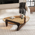 Triangular Glass Center Table Noguchi Coffee Table with Amber-tinted Tempered Glass Top