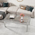 Rectangular Mirrored Coffee Table: Luxury Crushed Diamond Coffee Table Silver Mirrored Finish