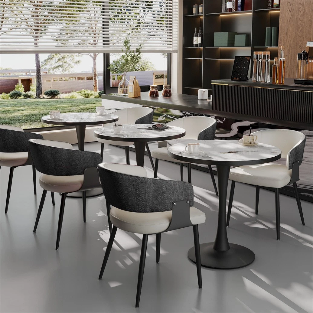Set of 1/ 2 Microfiber Leather Upholstered Dining Chairs with Wide Seat Leisure Kitchen Chairs