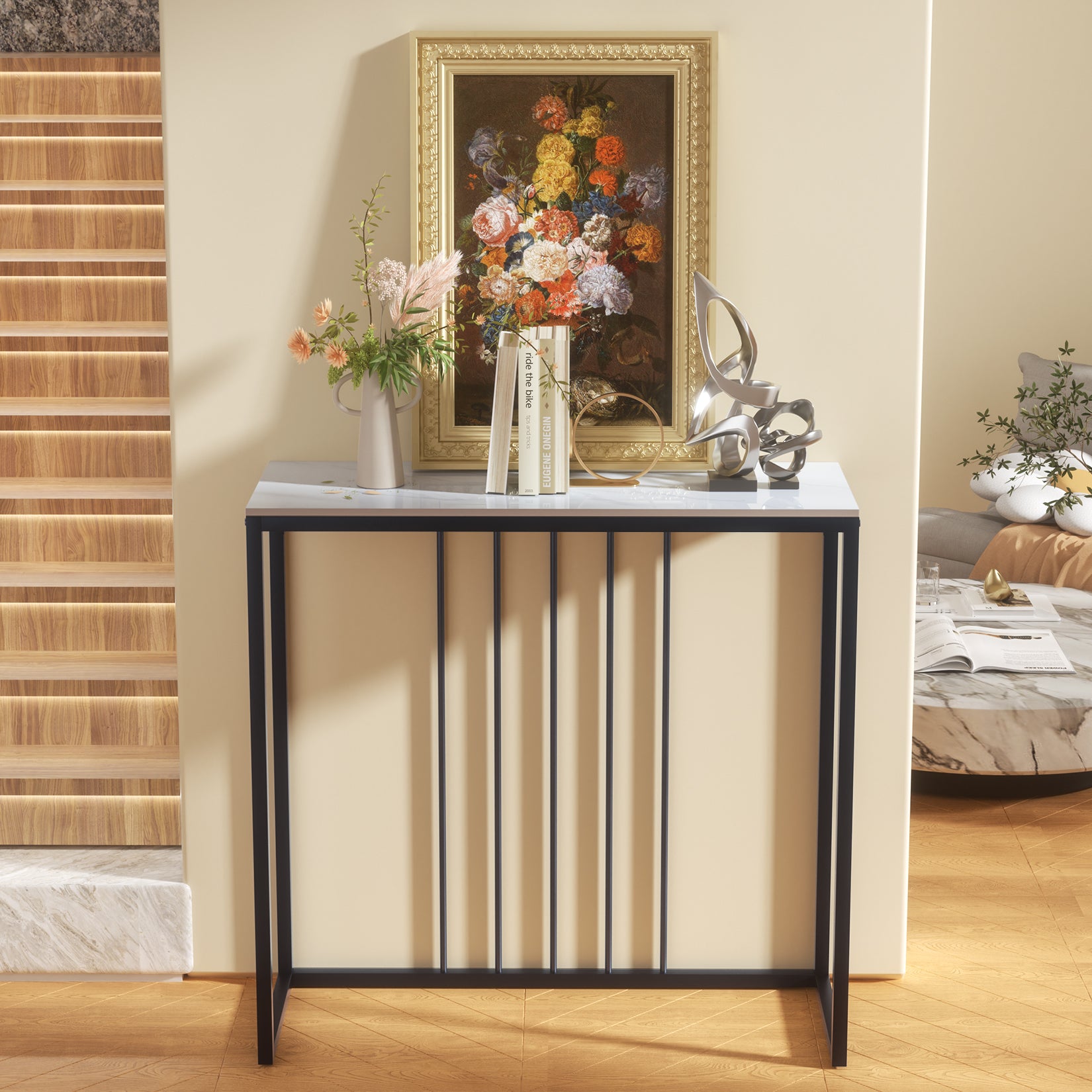 Console Design Nervuré Bianca 130cm Naturel Console Design Nervuré Bianca 130cm Naturel
