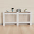 FATIVO High Radiator Cover Wood Cabinet: Internal Height 91cm White Heater Cover, Horizontal/Vertical Slats Radiator Cover Option
