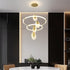 1-Layer/ 2-Layers/ 3-Layers Ceiling Chandelier Lamp with Acrylic Waterdrop Accents Round Circle Lamp Pendant Lighting Fixture