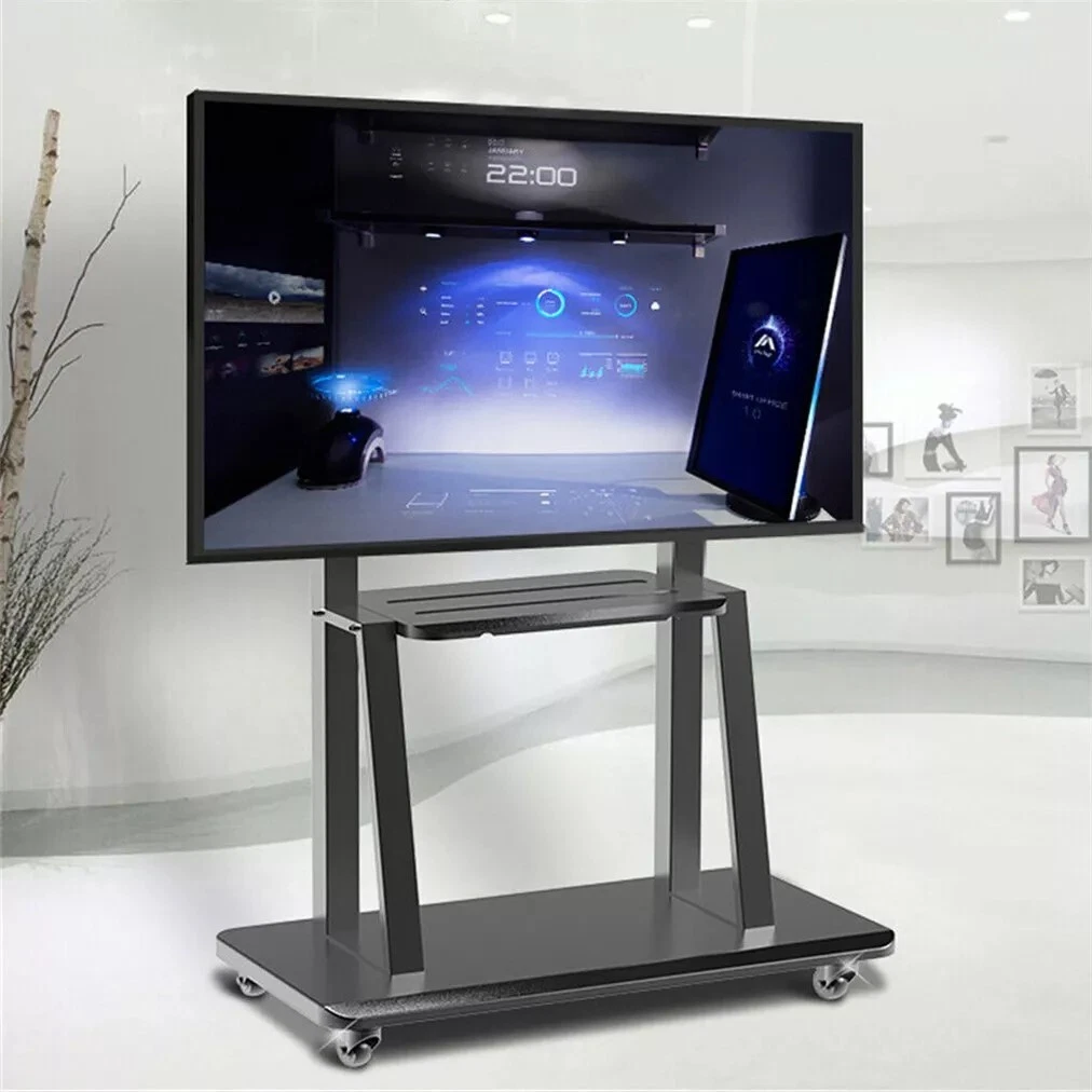 Rolling TV Cart Bracket TV Floor Stand Mount 32-80" for Home Meetings Teaching