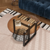 Modern Round Coffee Table Circle Amber-Tinted Tempered Glass Cocktail Table with 2-Tier