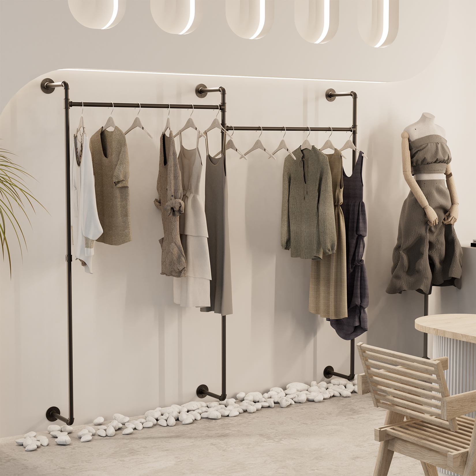Vintage Industrial Pipe Clothing Rack – Heavy-Duty Wall Clothing Stora – WisFor Vintage Industrial Pipe Clothing Rack – Heavy-Duty Wall Clothing Stora – WisFor