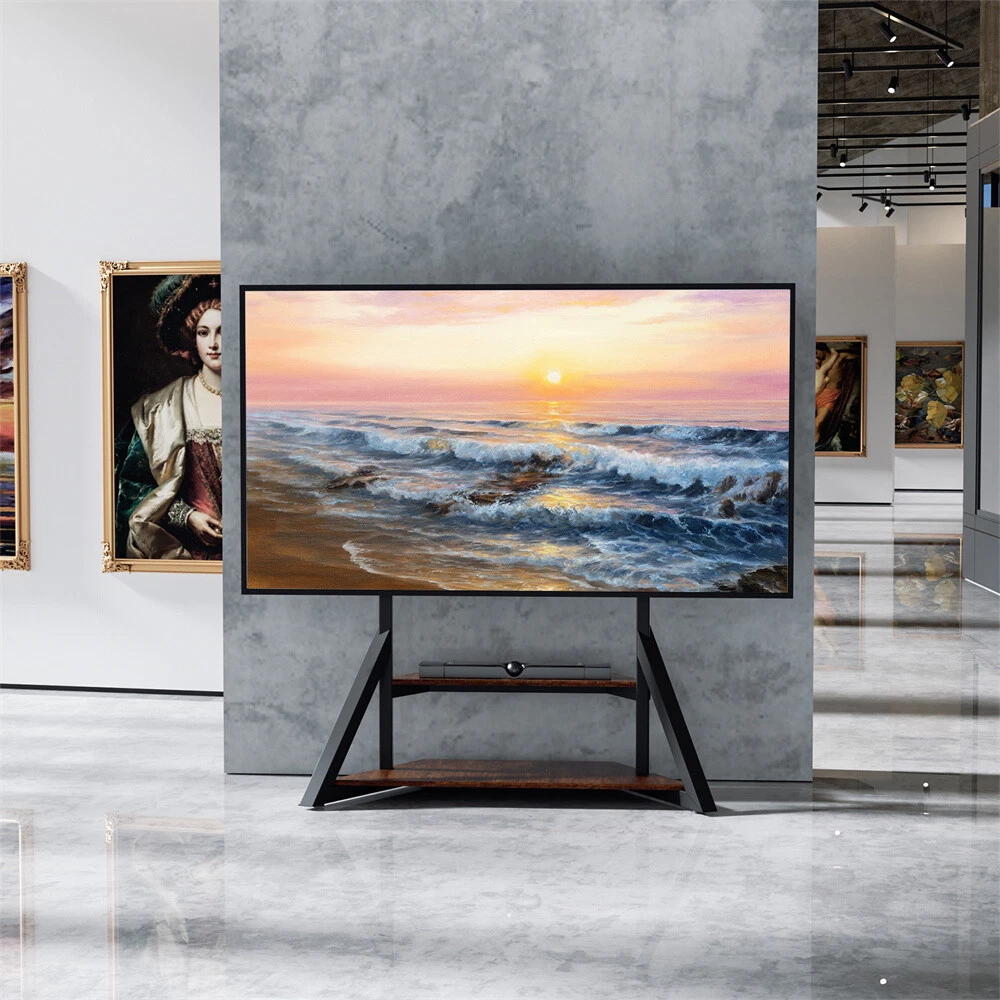 Heavy Duty Mobile TV Floor Stand with Wheels TV Mount Stand TVs Entertainment Center