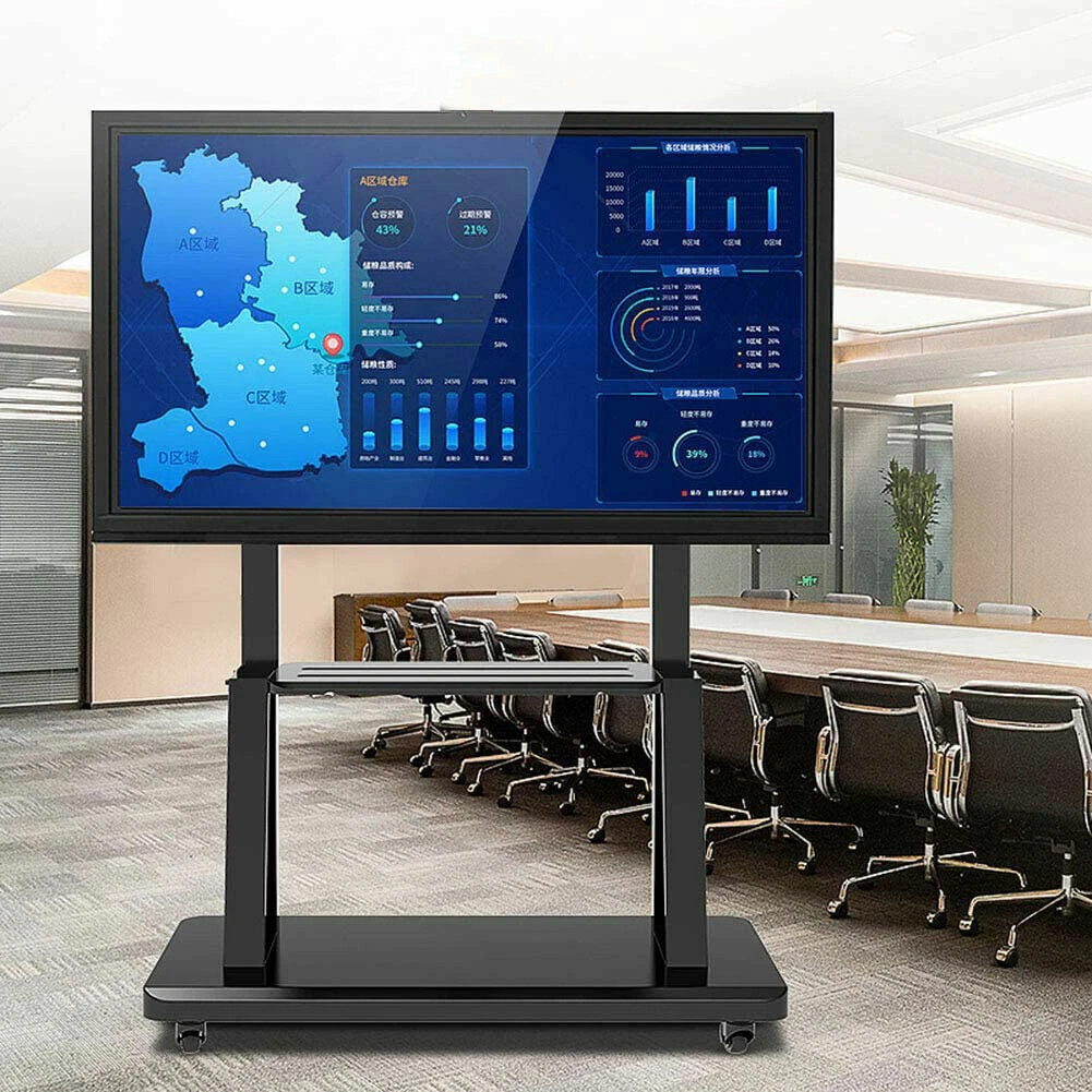 Heavy Duty TV Cart Trolley Floor TV Stand on Wheels for 32" 85" 90" 95" 98" 100" , Mobile TV Stand