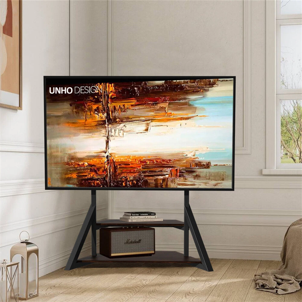 Heavy Duty Mobile TV Floor Stand with Wheels TV Mount Stand TVs Entertainment Center