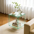 Square Cube Acrylic Record Player Table Open Storage Shelf Acrylic Sofa Side Table