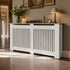 FATIVO Radiator Cover | Internal Height 81cm |  Vertical Slatted Heater Radiator Cover White MDF Radiator Cover with Wood Texture Nature Top for Living Room, Bedroom