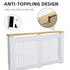 FATIVO Radiator Cover | Internal Height 81cm |  Vertical Slatted Heater Radiator Cover White MDF Radiator Cover with Wood Texture Nature Top for Living Room, Bedroom