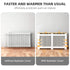 FATIVO Radiator Cover | Internal Height 81cm |  Vertical Slatted Heater Radiator Cover White MDF Radiator Cover with Wood Texture Nature Top for Living Room, Bedroom