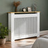 FATIVO Radiator Cover | Internal Height 81cm |  Vertical Slatted Heater Radiator Cover White MDF Radiator Cover with Wood Texture Nature Top for Living Room, Bedroom