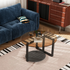 Modern Round Coffee Table Circle Amber-Tinted Tempered Glass Cocktail Table with 2-Tier