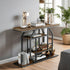 47.3" Long Console Table Industrial Sofa Table with Geometric Base Storage Shelf