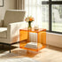 Square Cube Acrylic Record Player Table Open Storage Shelf Acrylic Sofa Side Table