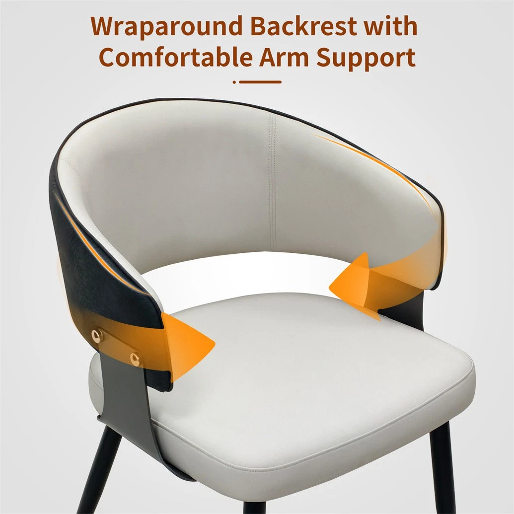 Set of 1/ 2 Microfiber Leather Upholstered Dining Chairs with Wide Seat Leisure Kitchen Chairs