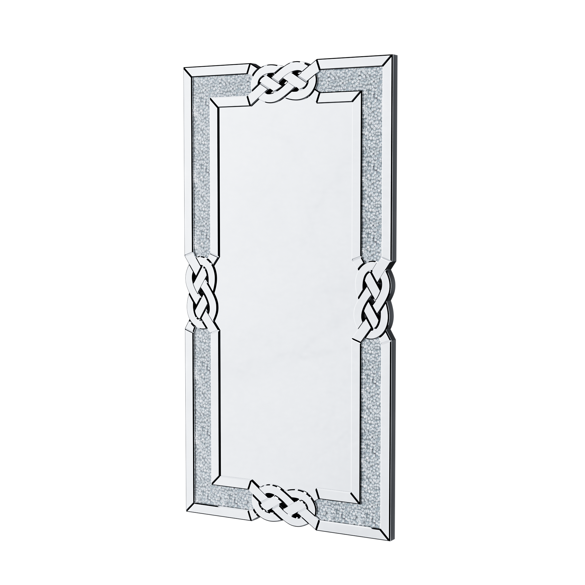 Rectangular Glass Crushed Diamond Wall Mirror Diamonds Inlay Hanging Decor Mirror