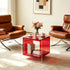 Square Cube Acrylic Record Player Table Open Storage Shelf Acrylic Sofa Side Table