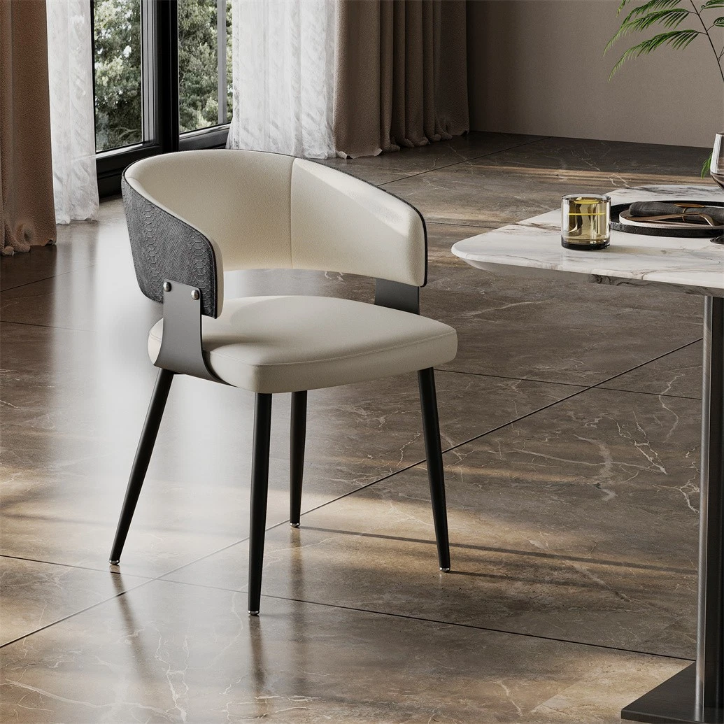 Set of 1/ 2 Microfiber Leather Upholstered Dining Chairs with Wide Seat Leisure Kitchen Chairs