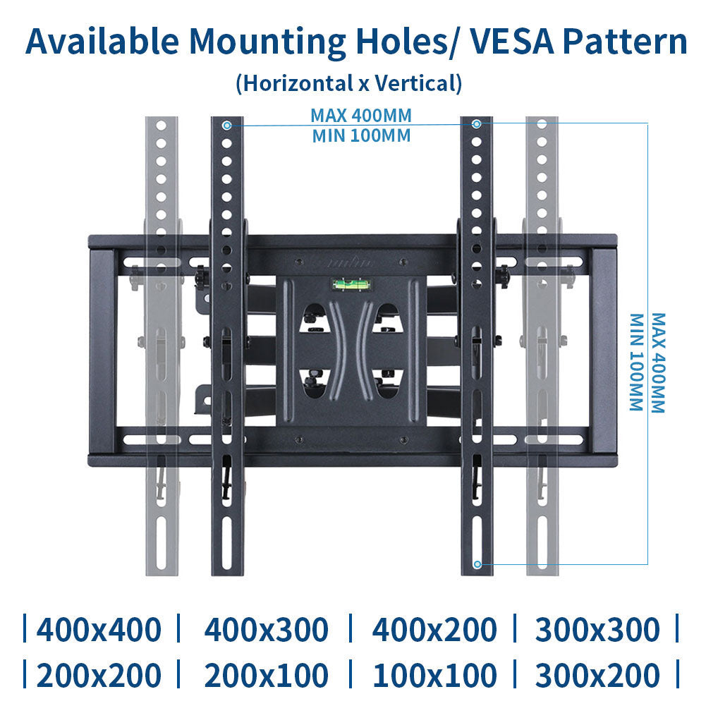 TV Wall Mount Full Motion Articulating Tilting Swivel Mount, VESA up to 400x400mm