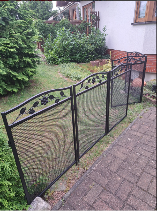 Metal Garden Fence: 5 Panels Garden Fences Heavy Dog Playpen Fences Animal Barrier