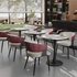 Set of 1/ 2 Microfiber Leather Upholstered Dining Chairs with Wide Seat Leisure Kitchen Chairs