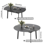 Round Extendable Dining Table 31.5'' to 51.2’'