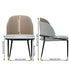 Set Of 2 Luxurious Upholstered Dining Room Chairs, Two Toned Design