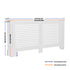 FATIVO High Radiator Cover Wood Cabinet: Internal Height 100cm White Heater Cover, Horizontal/Vertical Slats Radiator Cover Option