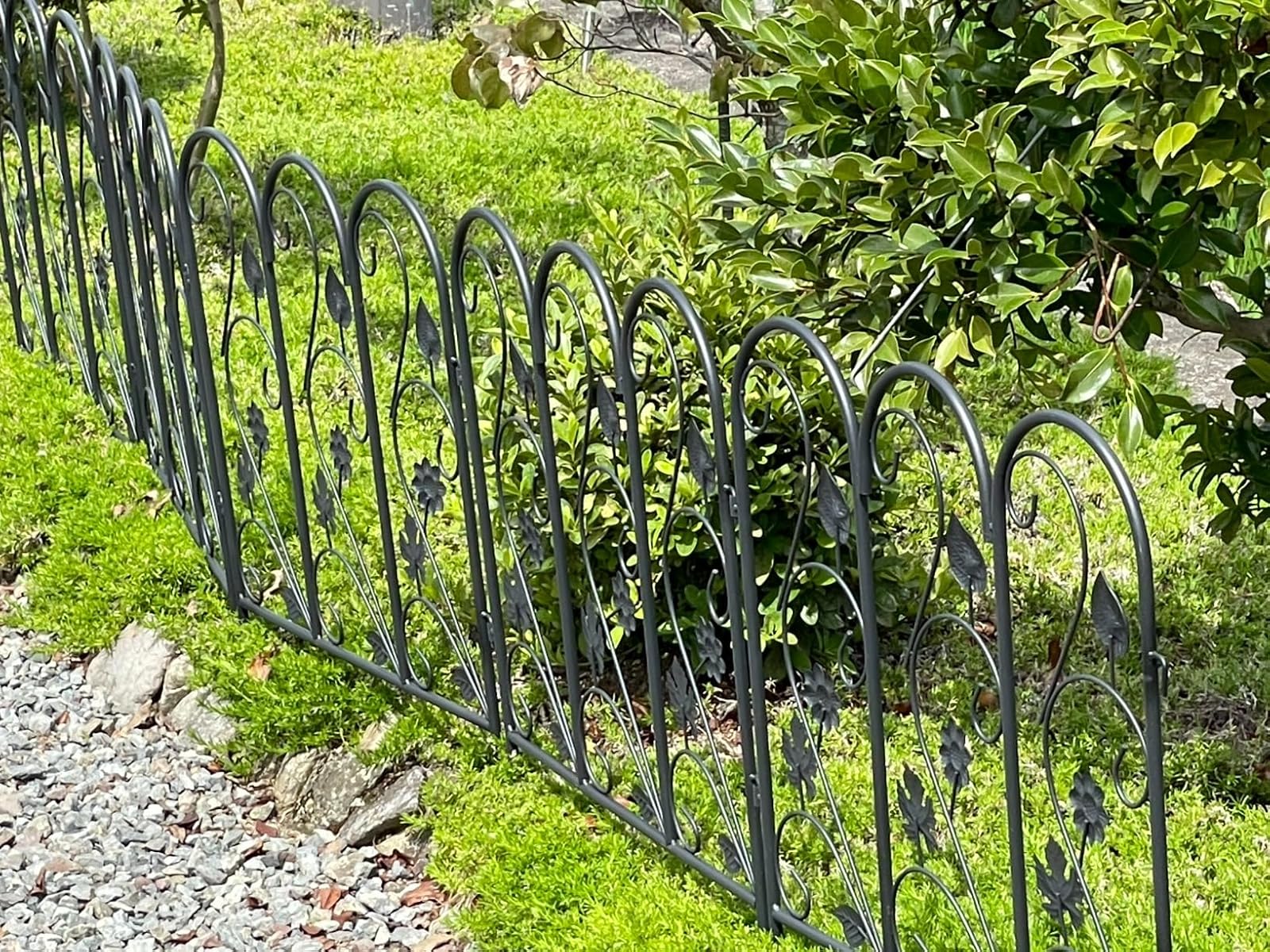 5Panels Decorative Garden Fence Coated Metal Wire Fencing Barrier for Backyards, Paths