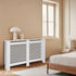 FATIVO High Radiator Cover Wood Cabinet: Internal Height 100cm White Heater Cover, Horizontal/Vertical Slats Radiator Cover Option