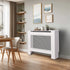 FATIVO High Radiator Cover Wood Cabinet: Internal Height 100cm White Heater Cover, Horizontal/Vertical Slats Radiator Cover Option