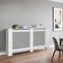 FATIVO High Radiator Cover Wood Cabinet: Internal Height 100cm White Heater Cover, Horizontal/Vertical Slats Radiator Cover Option