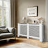 FATIVO High Radiator Cover Wood Cabinet: Internal Height 100cm White Heater Cover, Horizontal/Vertical Slats Radiator Cover Option