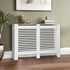 FATIVO High Radiator Cover Wood Cabinet: Internal Height 91cm White Heater Cover, Horizontal/Vertical Slats Radiator Cover Option