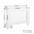 FATIVO High Radiator Cover Wood Cabinet: Internal Height 91cm White Heater Cover, Horizontal/Vertical Slats Radiator Cover Option