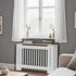 FATIVO High Radiator Cover Wood Cabinet: Internal Height 91cm White Heater Cover, Horizontal/Vertical Slats Radiator Cover Option